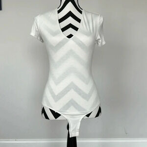 Wasabi Mint White Short Sleeve Body Suit Sz SM